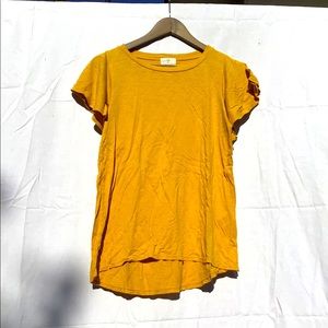 Anthropologie t.la Mustard Flutter Sleeve Tee